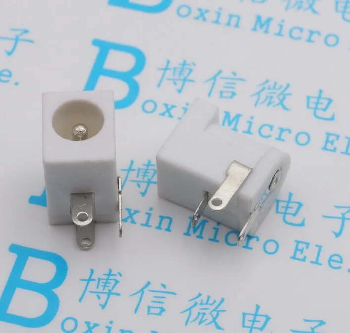

10Pcs Hot Sales High Quality DC-005 White DC Power Jack Socket Connector DC005 5.5*2.1mm 2.1 socket Round the needle