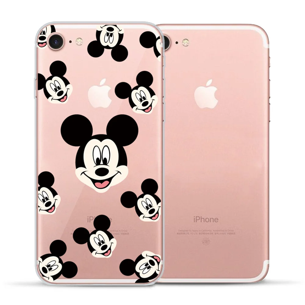 Cute Minnie Soft silicone Case For Funda iPhone 8 case X XS Max XR 6 6S 8 8Plus 5 5S SE Lovely Mickey for coque iPhone X Etui