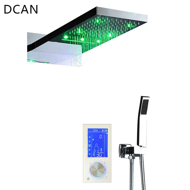 DCAN Digital Thermostat Touch Screen Led Shower Set 22" Waterfall