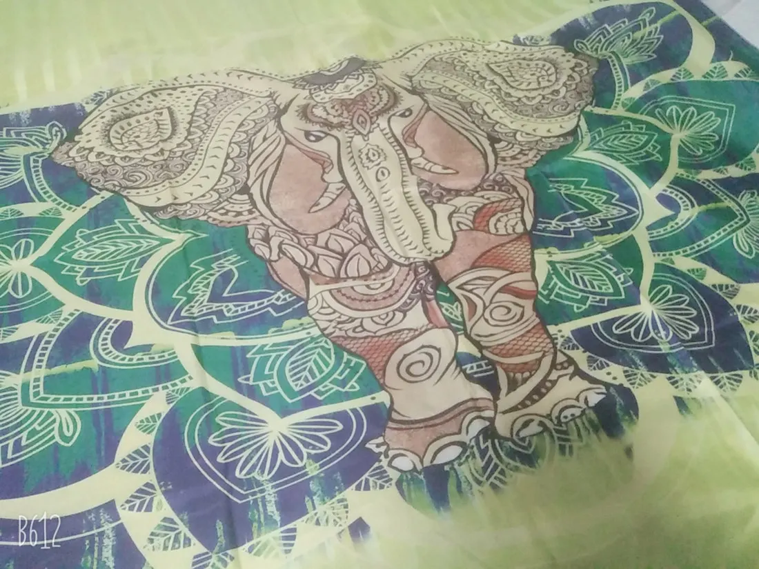 Мандала со слоном индийские гобелены Богемный Хиппи Психоделическое домашнее покрывало настенные декорации Бохо Ткань занавес одеяло