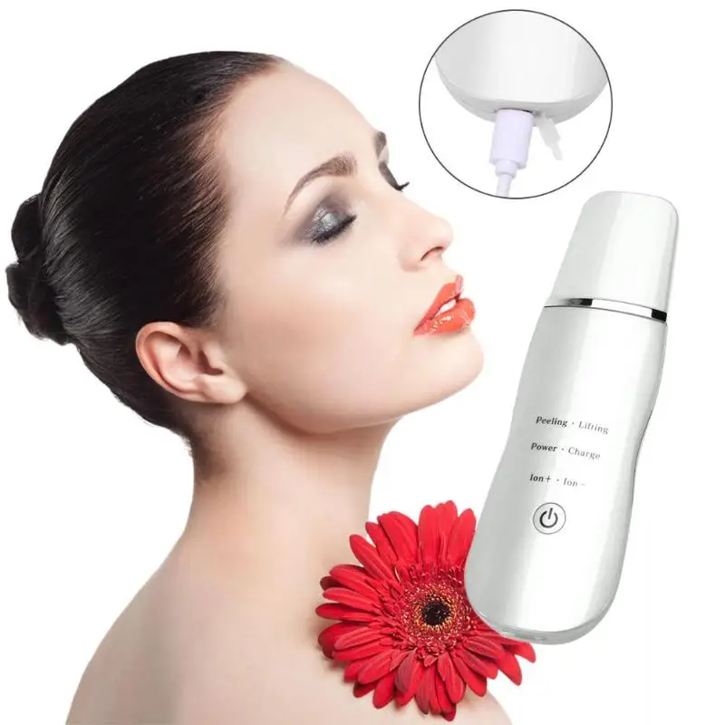 

Multi-function Ultrasonic Face Skin Scrubber Peeling Vibration Blackhead Remover Rechargeable Facial Cleaner Tool