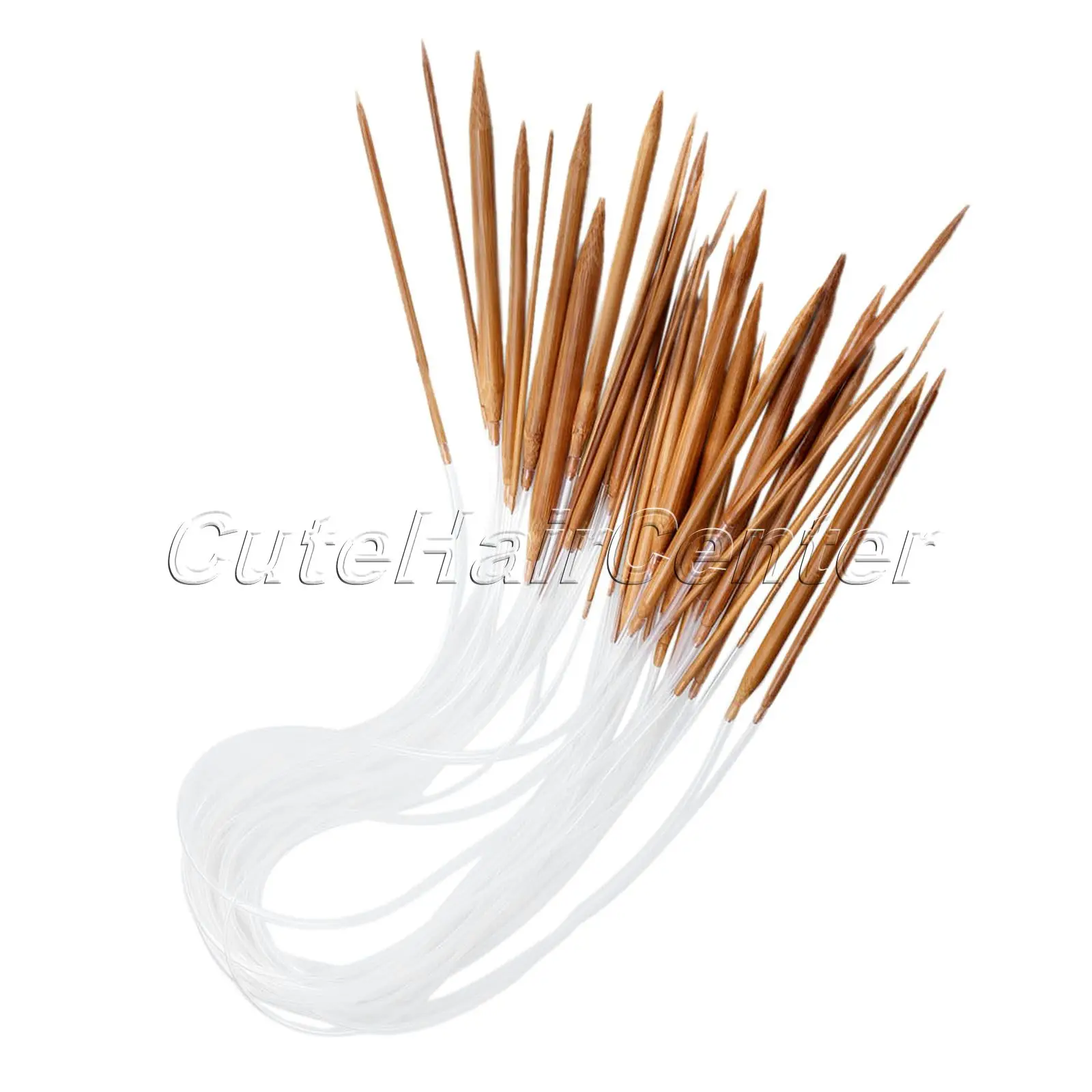 2Pcs Point Carbonized Circular Bamboo Knitting Needles 40cm-120cm Useful