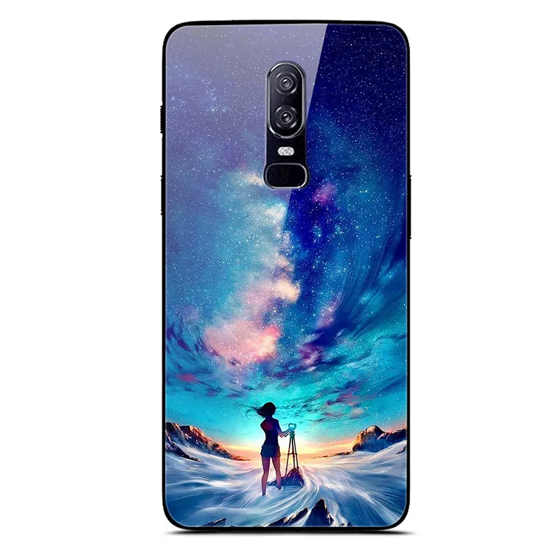 37 Чехол для Oneplus 6 из закаленного стекла с изображением планеты космос, стеклянный чехол для One plus 6 Oneplus6, чехол для Oneplus 6 6,28, Fundas - Цвет: 37