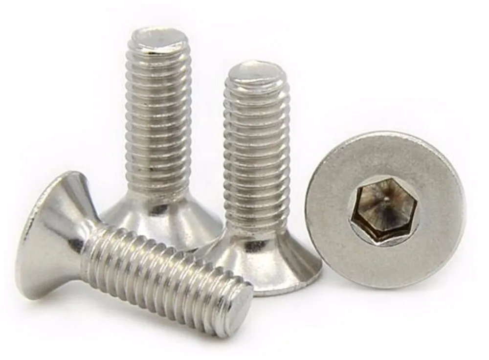 

20PCS M8 Stainless Steel Flat Head Screw Countersunk Hex Socket Cap Bolt M8*10/12/16/20/25/30/35/40/45/50/55/60mm