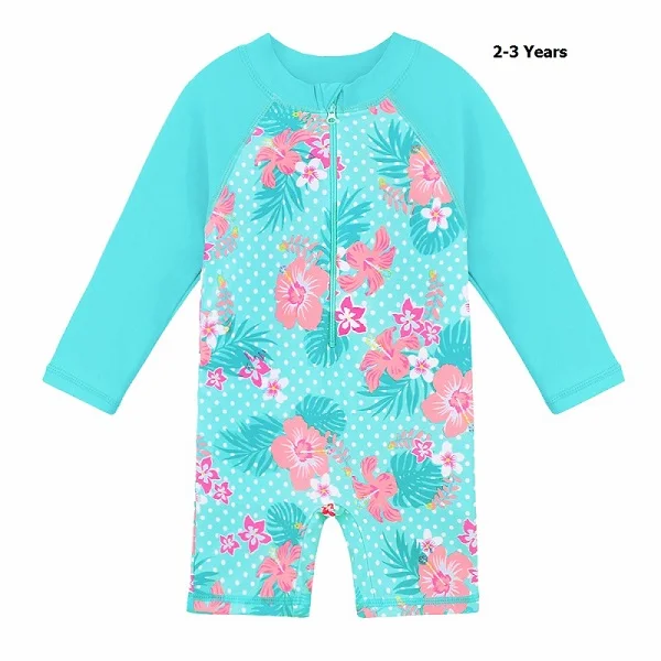 2-3 Years S271 cyan BAOHULU; милый детский купальник с длинными рукавами с героями мультфильмов для мальчиков и девочек; купальный костюм для маленьких девочек; пляжная одежда для детей - Цвет: 2-3 Years S271 cyan