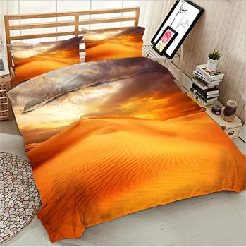 

2017 Desert scenery 3D Bedding set cover bed sheet duvet cover sets housse de couette 4pcs