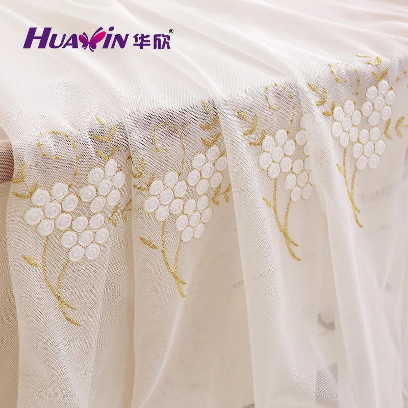 Abbiemao милые, в Корейском стиле розового цвета Шторы плетение вышитые Шторы для девичий Спальня Свадебный номер окна лечение и вязанного кружева - Цвет: Tulle