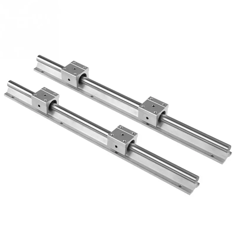 2 Set/Lot SBR16-500mm 16MM Linear Bearing Rail Slide Guide Shaft + 4Pcs SBR12UU Blocks Set