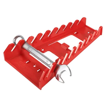 

Wall Mounted Plastic Red 9 Slot Wrenches Rack Standard Organizer Holder Tools Plastic Spanner Rack Wrench Holder