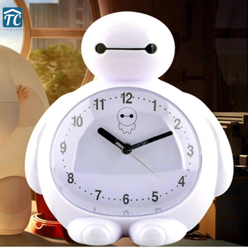 Big white alarm clock child chairpersons mute cartoon cute little alarm