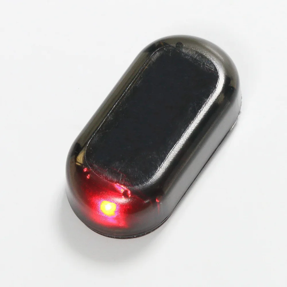 Солнечная USB Мощность автосигнализации светильник Анти-кражи Предупреждение Вспышка мигающая поддельная Автомобильный светодиодный светильник вспышки мигает при красные, синие новое обновление - Испускаемый цвет: Red