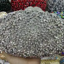 9 Цвета Высокое качество Горячая фиксированной Золотые кристаллы Свадебные клатч Сумки женское платье из металла Клатчи вечер дамы кошелек