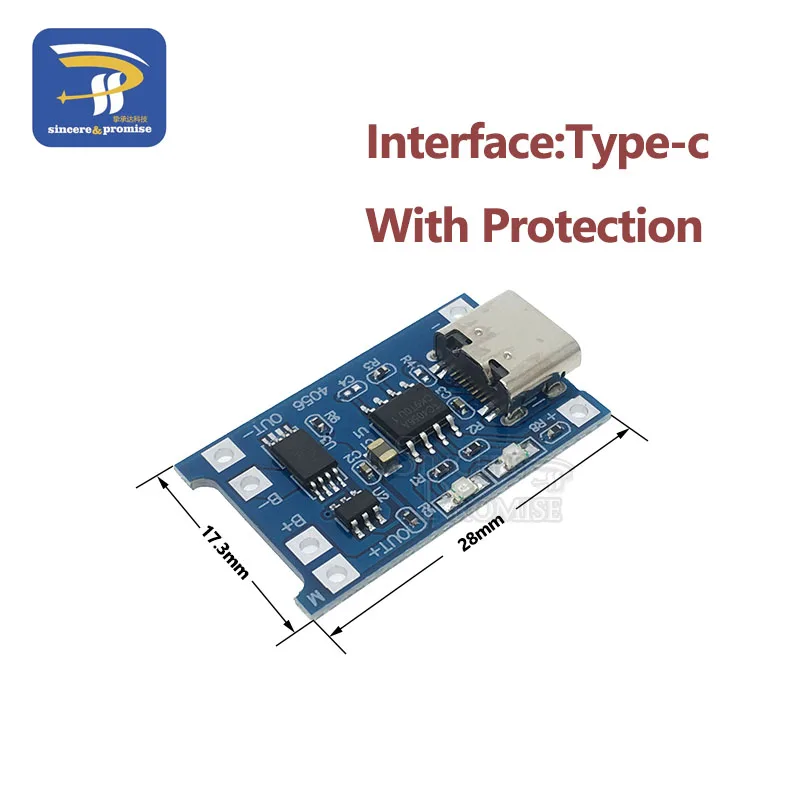 Mini Micro type-c USB 5V 1A 18650 TP4056 модуль зарядного устройства литиевой батареи зарядная плата с защитой двойные функции 1A li-ion