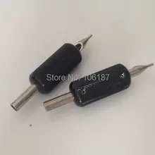 2 шт. Черный алюминиевый сплав татуировки Трубы захваты Вернуться стволовых с 2 шт. татуировки Сталь насадки