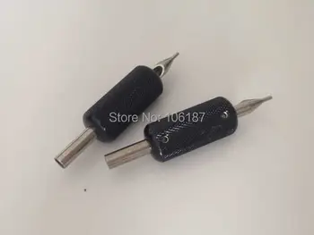 

2Pcs Black Aluminium Alloy Tattoo Machine Tubes GRIPS Back Stem With 2Pcs Tattoo Steel Tips Nozzles