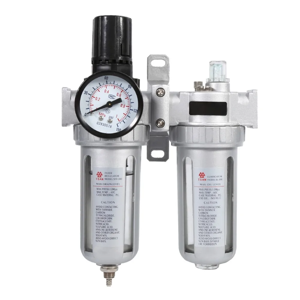 

0-1Mpa Air Compressor Moisture Trap Oil Water Filter Pressure Regulator Lubricator Tool Accessory