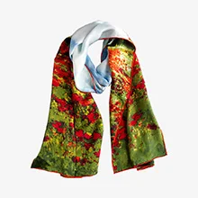 Длинный шелковый шарф роскошный бренд текстура Шаль Обертывание Густава Климта ожидание ручная сшитая свернутая летняя одежда