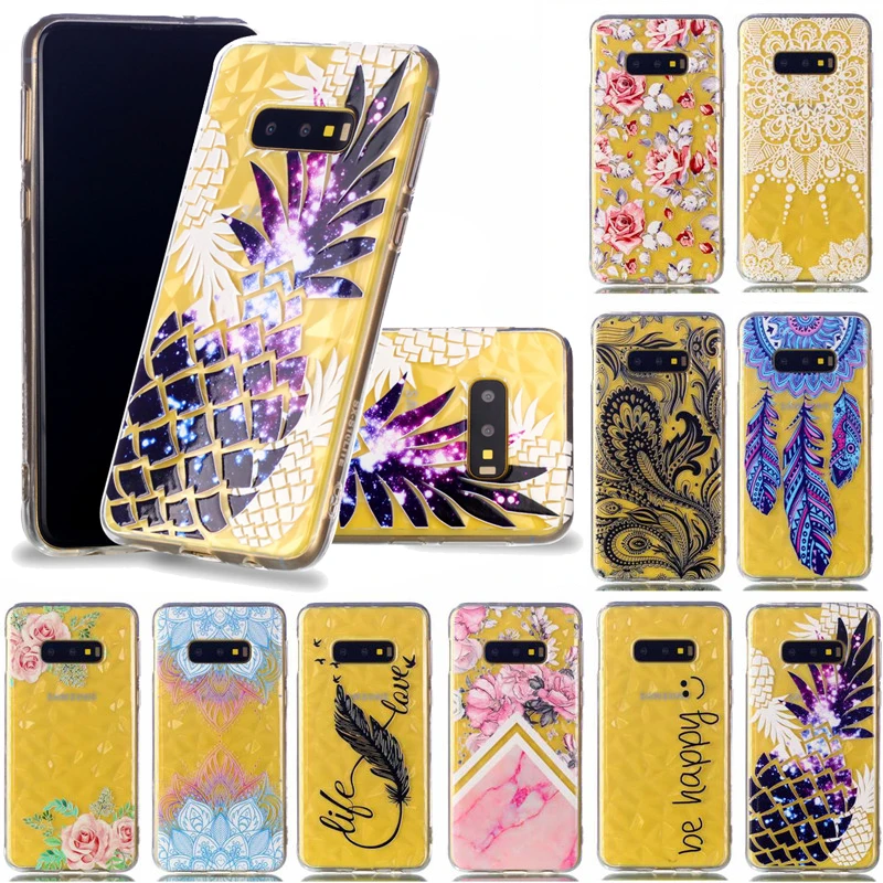 

Case on for Samsung Galaxy S10 Phone Cover Silicon 3D Colorful Printing Soft Cover for Samsung S 10 Plus S10e S9 S8 S10Plus Case