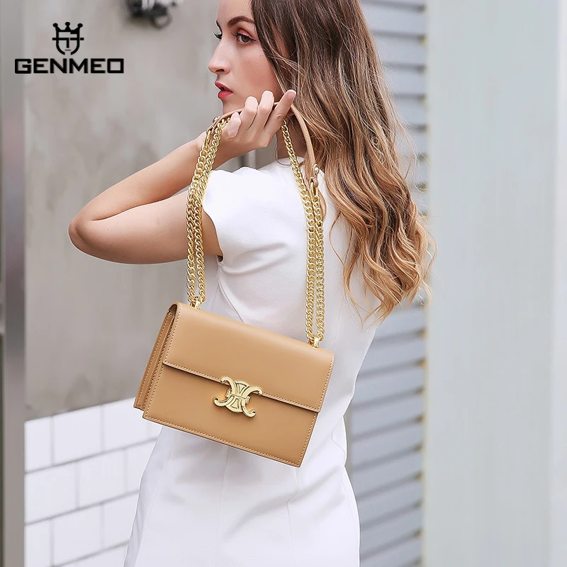

GENMEO New Arrival Cow Leather Women Bags Female Luxury Handbag with Shoulder Strap Bolsa Feminina