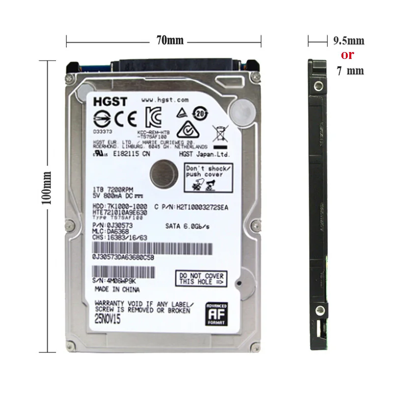  HGST Brand Laptop PC 2.5 