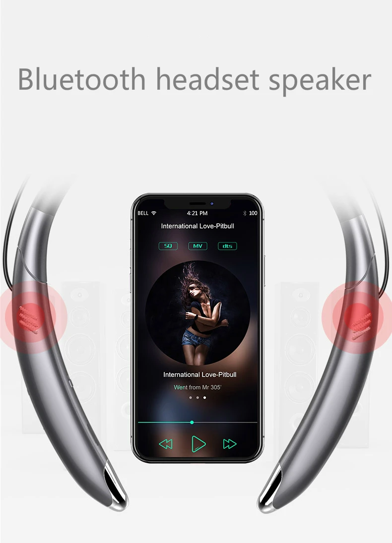 Hot Top Speaker Bluetooth Headset V8 Sport Neck Speaker Speaker Stereo