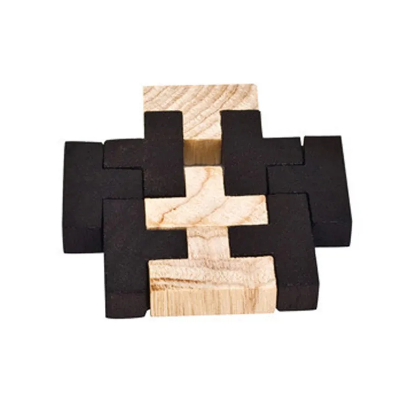 Wooden Intelligence Game 3D Wood Jigsaw  Puzzle Brain Teaser Magic Tetris Cube 54 PCS (4)