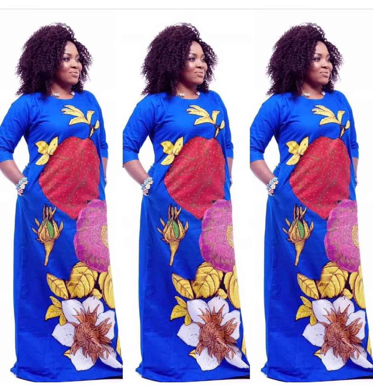 

2019 New Arrival Polyester Style African women printing dress
