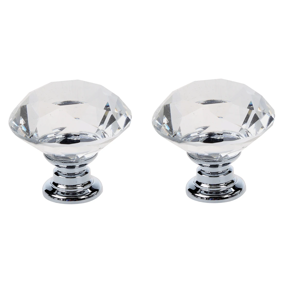 10 Pcs 30mm Diamond Shape Crystal Glass Cabinet Knob