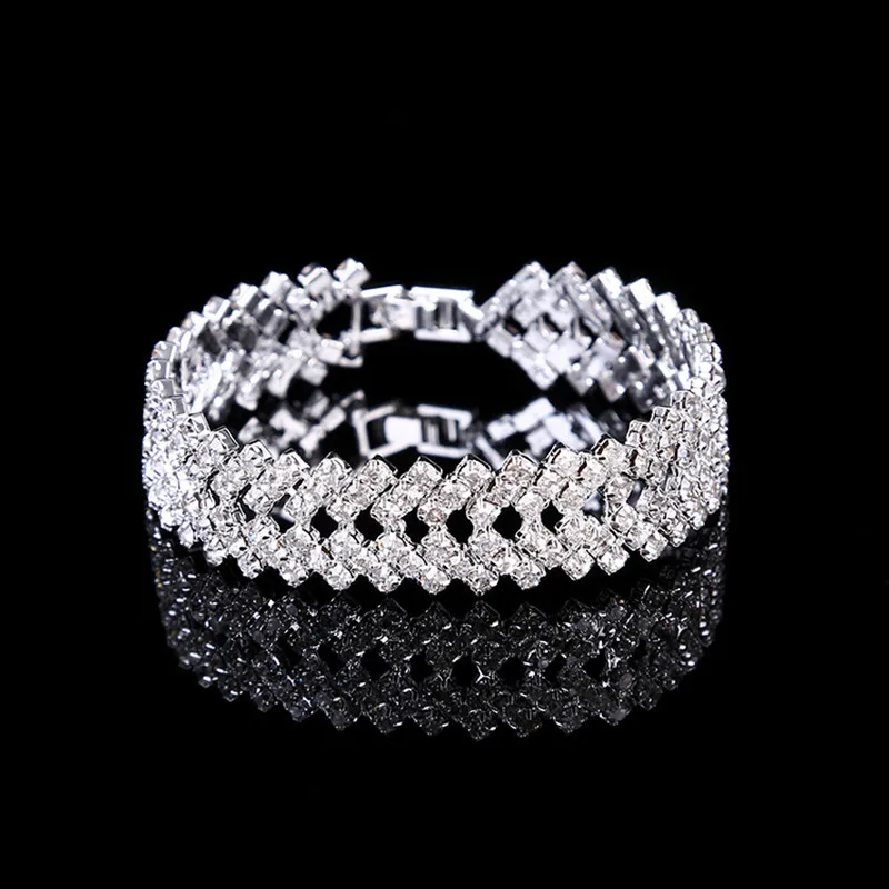 

Fashion bride wedding Wide Charming rhinestone Bracelet Princess Wedding Jewelry Crystal jewelry Shiny MY693