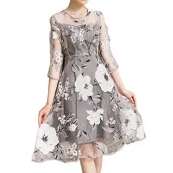 Элегантное кружевное платье с цветочным рисунком с Винтаж Для женщин летнее платье 2018 плюс Размеры XXL Для женщин Платья для вечеринок Vestidos