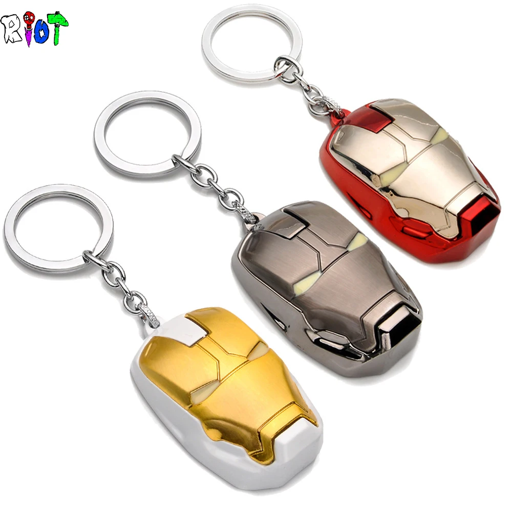 [Iron Man] Super Hero Toy Jewelry Iron Man Mask Model Keychain Hot Comics Film Key Ring Men Women Gift