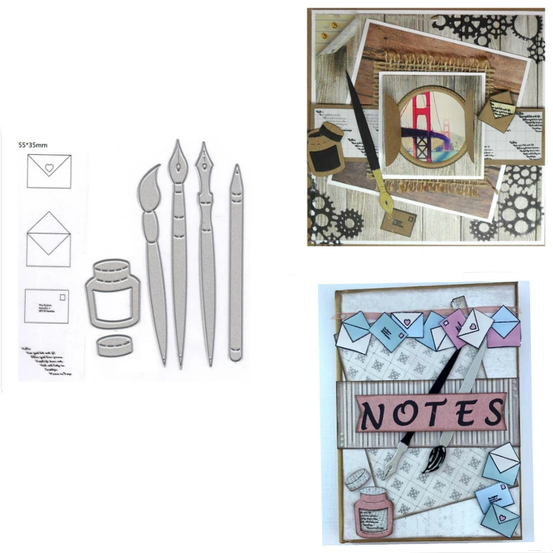 

GJCrafts Metal Cutting Dies for Card Making Scrapbooking Album Embossing Paper Craft Die Cut New 2019 Pen Element Frame Dies