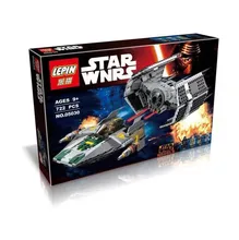 2016 New LEPIN STAR WARS 722pcs Vader Tie Advanced VS A-wing Starfighter Spaceship War Building Blocks Bricks