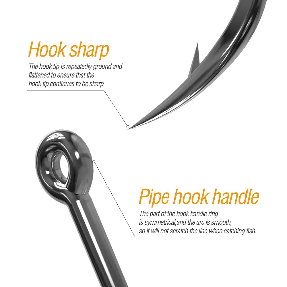 DONQL 100pcs Fishing Hooks Set Carbon Steel Single Circle Fishhook Fly Fishing Jip Barbed Carp Hooks Sea Tackle Accessories