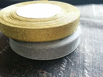 

12MM/15MM 50Yard Mix Silver & Gold Wire Organza Ribbon Riband Band Jewelry Accessory Findings