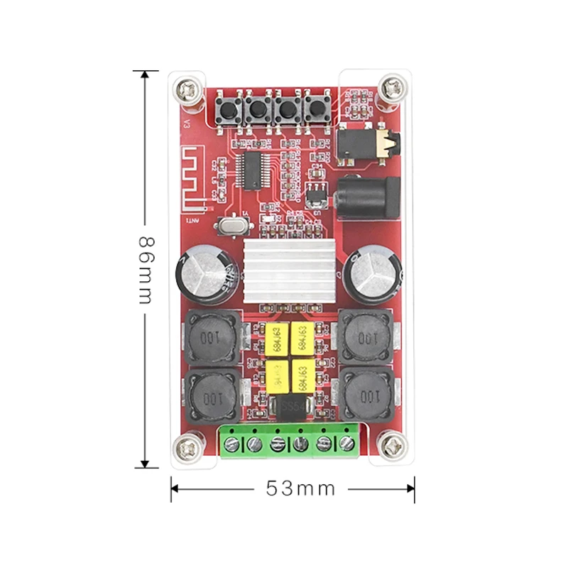 Цифровой усилитель звука TPA3116D2 2*50 Вт Bluetooth 5 0 двухканальный стерео класса D TPA3116 с