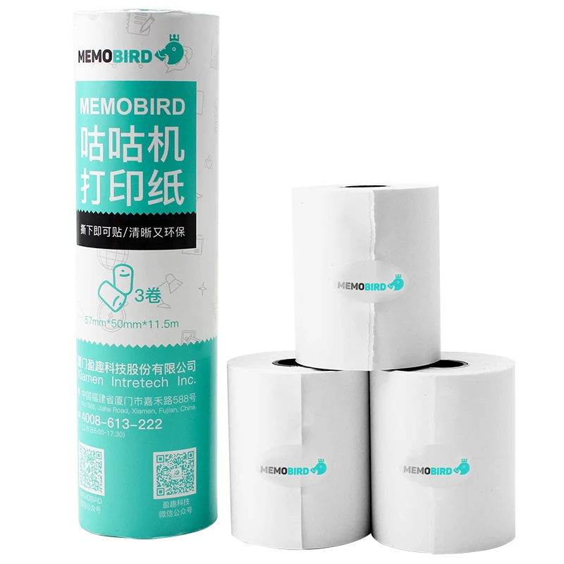 MEMOBIRD Высокое качество наклейки термопечатная бумага 57*50 мм фотобумага 3 рулона