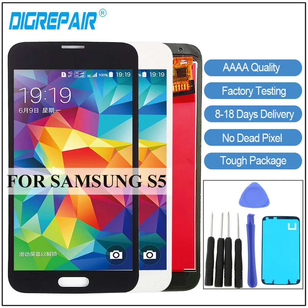 

For SAMSUNG S5 Display For Galaxy s5 lcd G900A G900F G900P G900T G900V Display Touch Screen Digitizer Assembly G900F display