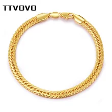 TTVOVO мужские s змеиная цепь браслеты для женщин мужчин золотой цвет 6 мм 22 см широкий большой толстый КУБИНСКИЙ звено Амулет браслет на цепи хип-хоп ювелирные изделия