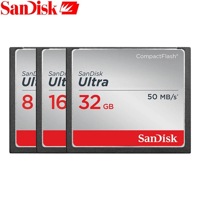 Лучший SanDisk карта памяти Ultra CompactFlash 8 Гб 16 32 CF 333X50 Мб с скорость чтения DSLR для камера видео SDCFHS