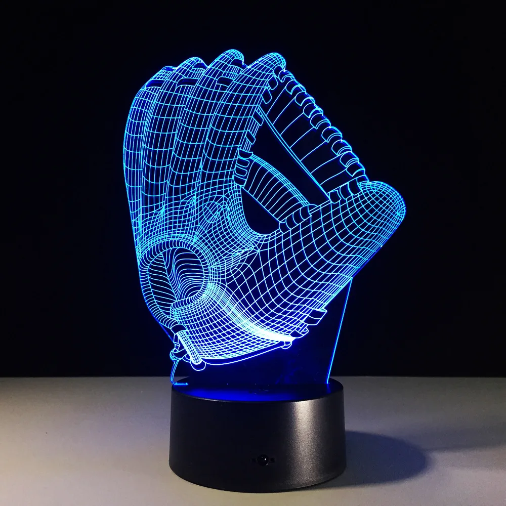 Us 11 51 36 Off Touch Color Changing Led Night Light Mood Lamp 3d Baseball Glove Acrylic Bedroom Lighting Decoration Rugby Gloves Nightlight In