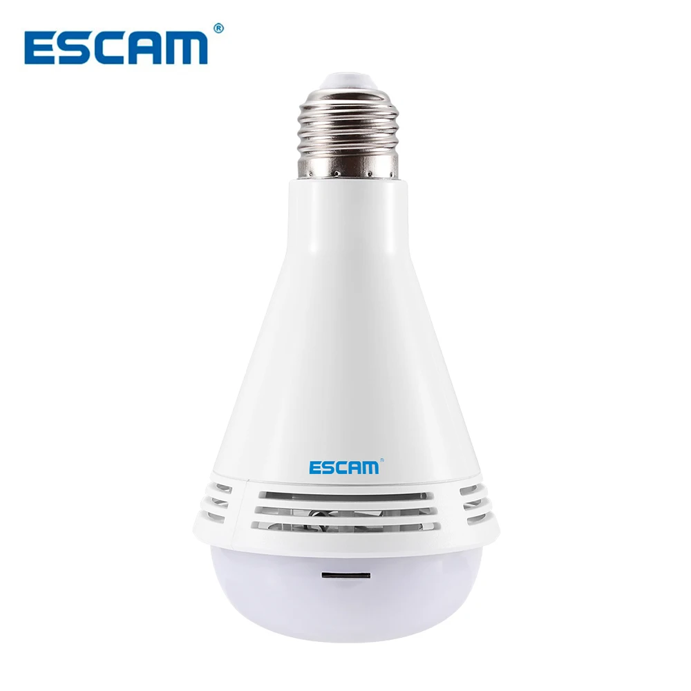 ESCAM QP137 WiFi ip-камера 360 градусов панорамный светодиодный лампочка Bluetooth Музыка 2MP камера безопасности