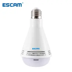 ESCAM QP137 WiFi ip-камера 360 градусов панорамный светодиодный лампочка Bluetooth Музыка 2MP камера безопасности