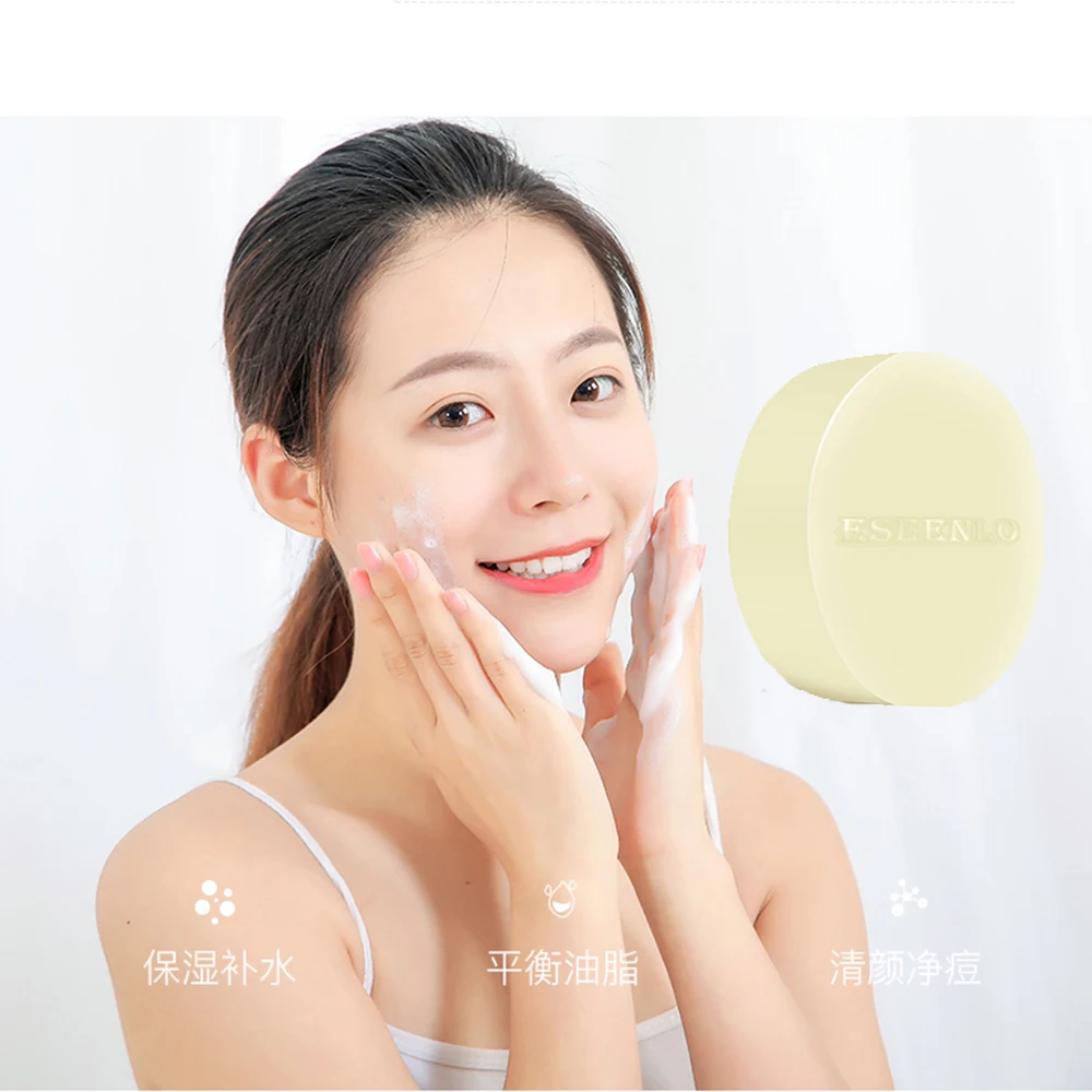 

natural sea salt acne soap Whitening Handmade Soap Skin Remove Acne Deep Cleansing mites control oil sulfur cleansing soap 100g