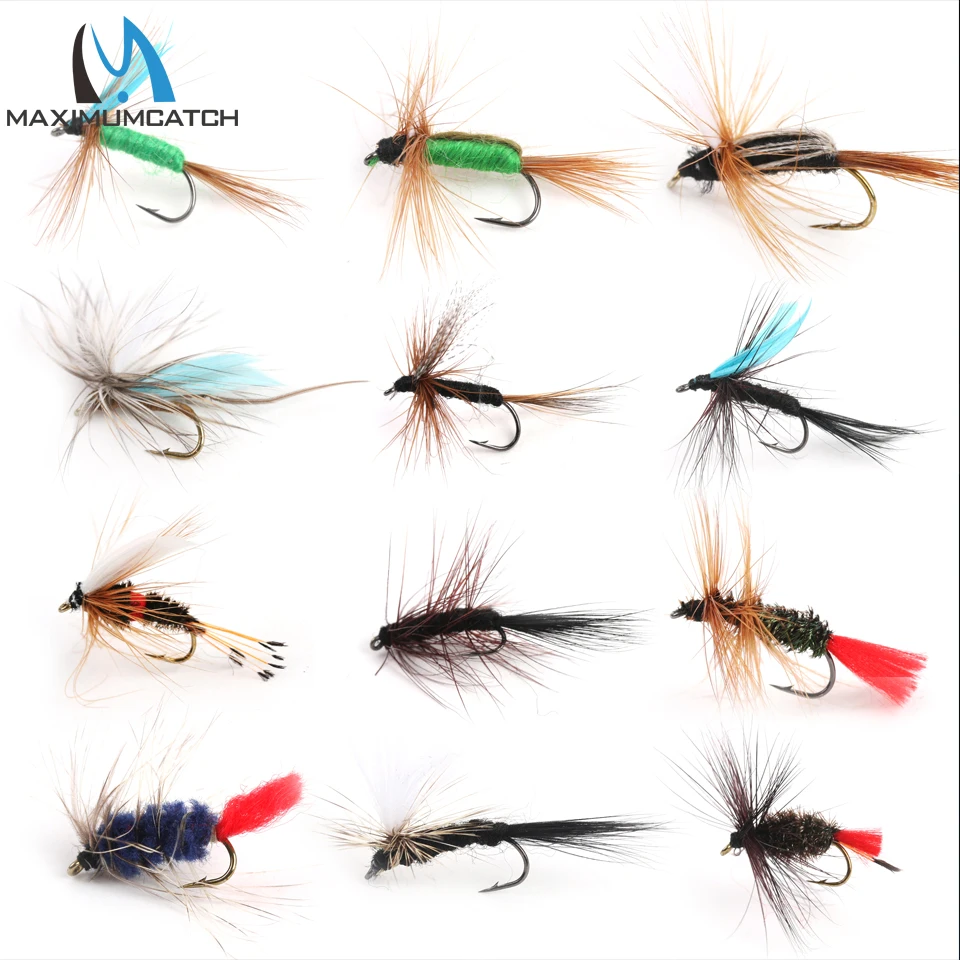Maximumcatch 48pcs Quality Fly Fishing Flies Hook Multi Color Fly Flies On Salein Fishing Lures