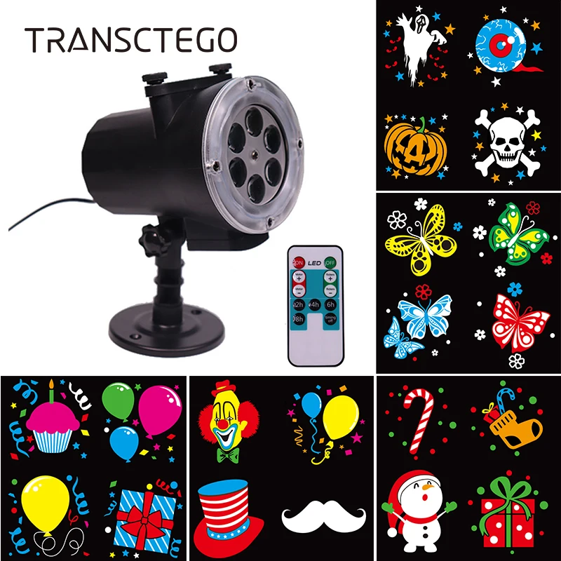 

LED Projector Light 12 Patterns Garden Lawn Lamp Waterproof Halloween Christmas Landscape Snow Party Decoration Projection Light
