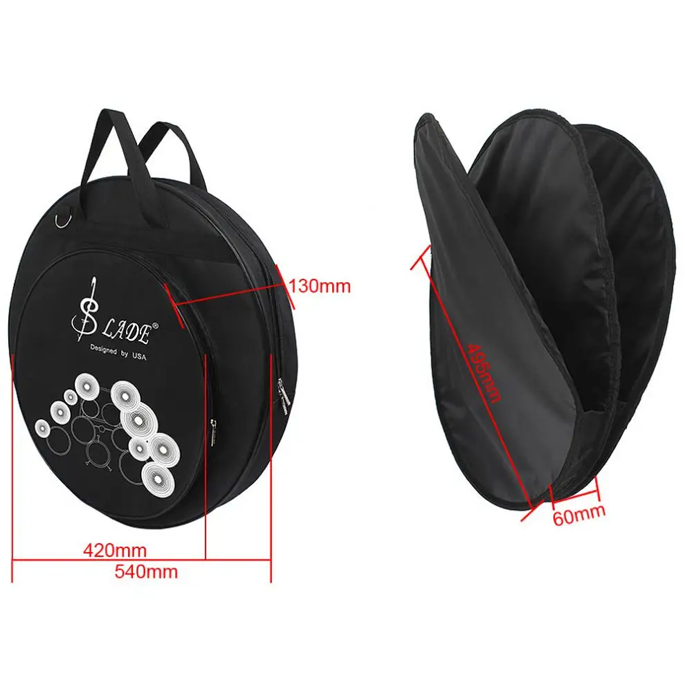 Cymbal Bag Backpack for 8-20 inch Cymbal and Drum Sticks Three Pockets with Removable Divider Shoulder Strap