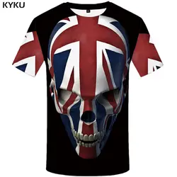 KYKU череп футболка мужская черная аниме футболка Великобритания готический 3d принт футболка панк-рок одежда Повседневная Хип-Хоп Мужская