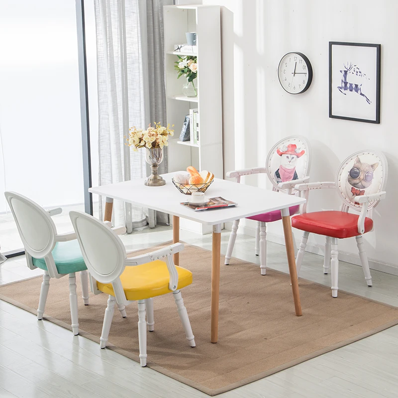 

Minimalism Modern Household Stool Backrest Restaurant European Style American Style Northern Europe Solid Wood Dining Chair