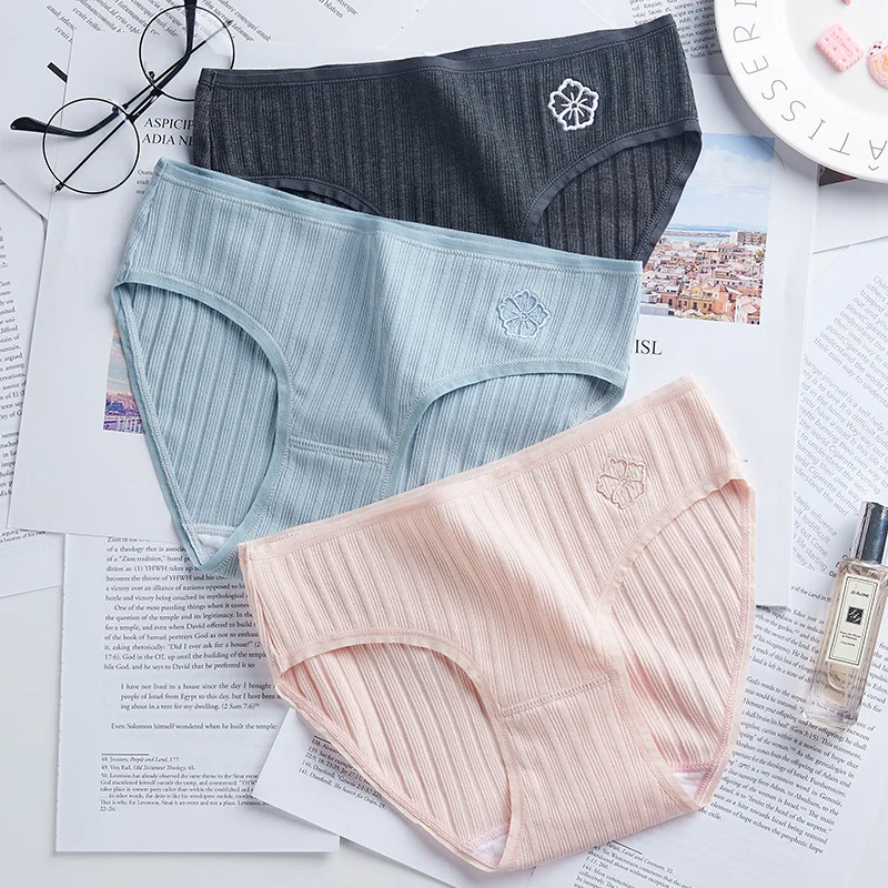 Buy Solid Low Waist Girl Cotton Panties Cute Lovely